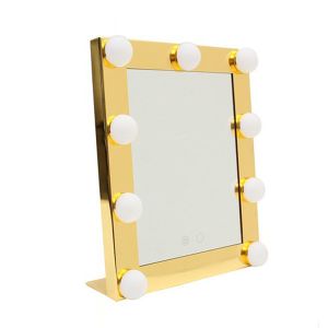 Square Cosmetic Portable Illuminated Makeup Mirror With 9 Light Bulb , Led