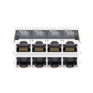 JX20-0254NL 2x4 Port 10/100 Base-T G/O Led ICM Connector RJ45 Magnetic Jack