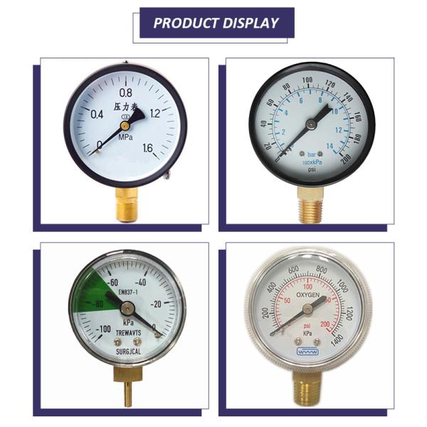 High quality with competitive price CE EN837-1 water air 1psi (0 - 600 Psi) Npt 1/4 Oil Water Pressure Gauge