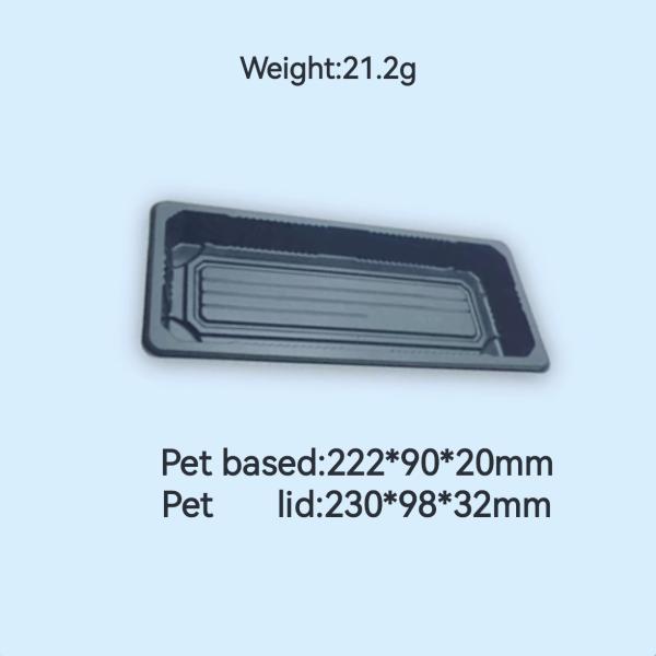 Quality Disposable Sushi Bento Packaging Food Grade PET Rectangular Box With Lid Salmon Sushi Takeaway Box wholesale