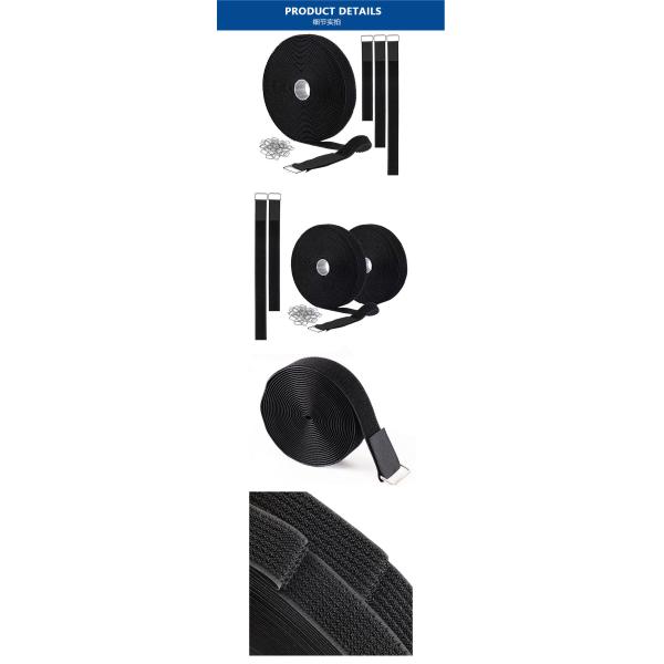 Nylon Hook And Loop Cable Tie Iron Buckle Adhesive Binding Strap Customization