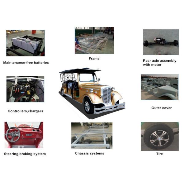 Custom 11 Seater Antique Electric Cars Sightseeing Vehicle For Airport Reception