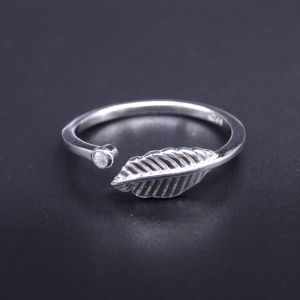 China Blank Feather Shape Silver Charm Bracelet / White Gold Plated Sterling Silver Rings on sale