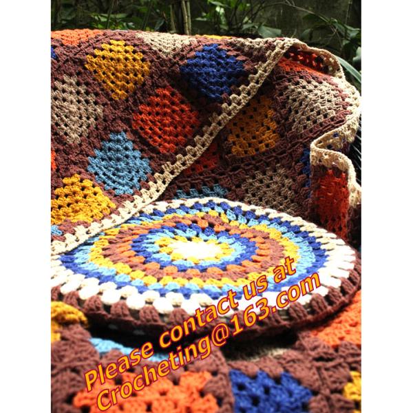 rustic handmade knitted crochet towel blanket carpet tablecrochet blanket sofa