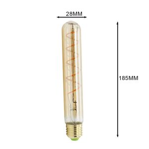 Amber Grass Spiral Filament Tube Bulb T30 185mm 225mm 4w Led Filament E27
