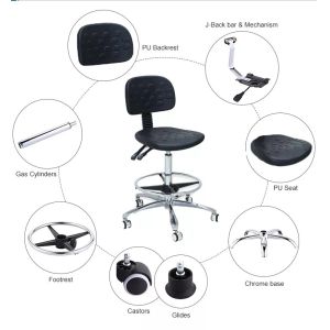 440*410mm ESD Saddle Swivel Chair Injection Molded Backrest Esd Stool Chair