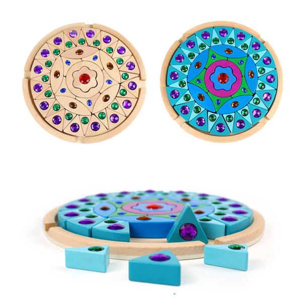 Creative Rainbow Building Blocks Mandala Diamond Wisdom Assembly Game