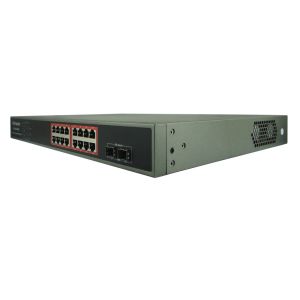 Latest POE-S0216GB 16x1000Mbps PoE + 2xGigabit SFP Uplink IEEE802.3af/at PoE