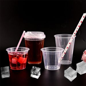 China 12oz Round Custom Clear Disposable Cups Plastic Water Cups For Takeaway on sale