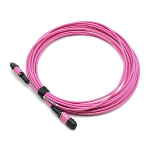 Male To Female MPO Trunk Cable Assembly 12 Fibers Polarity A OM4 OFNP Magenta