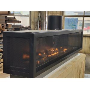 Cheap Three-sided gas fireplace Propane Gas Natural Gas Fireplaces European Black Matte Carbon Steel for sale