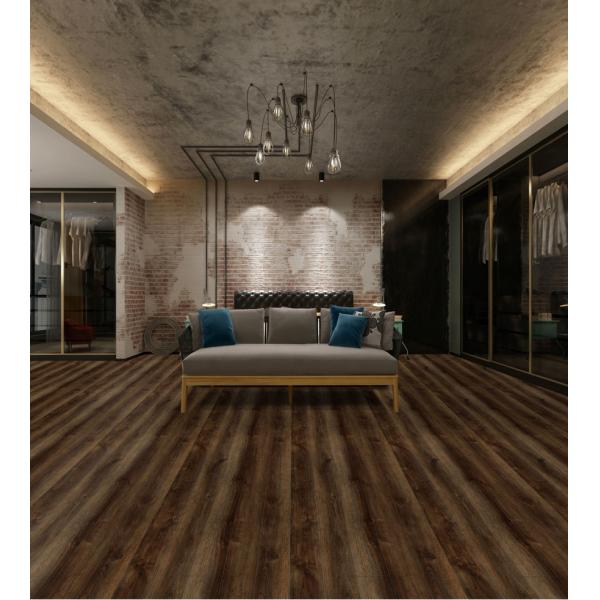 Charcoal Brown SPC Flooring 4mm Jump Oak Grain Stone Vinyl Rigid GKBM Greenpy GL-W7226-1