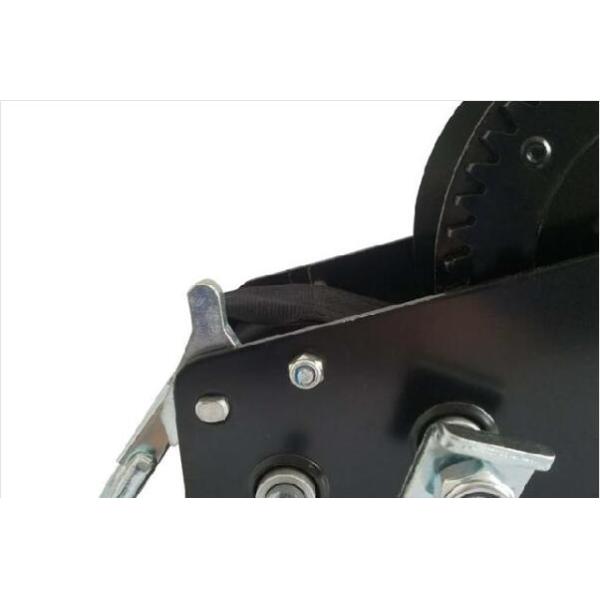 CE Approved 2500 Lb Manual Winch , Black Strap Small Hand Crank Winch