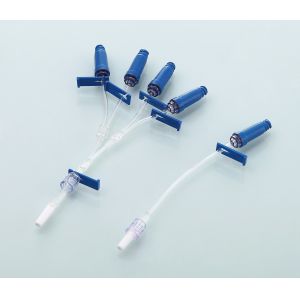 IV infusion multi-way extension tube with needle free connector/needless