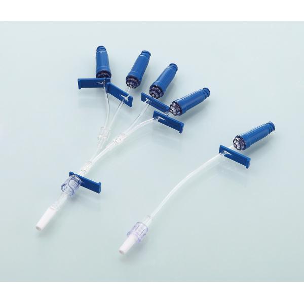 IV infusion multi-way extension tube with needle free connector/needless