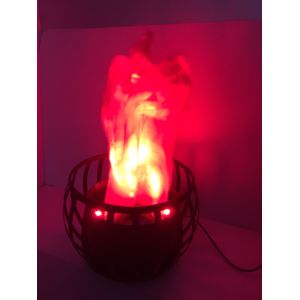 red led silk flame light with iron shell round