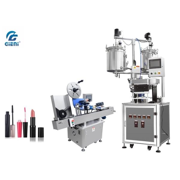 Quality Semi - Automatic 12 Cavities Lip Balm Filling Machine With Auto Labeller , 20L Dual Tank wholesale