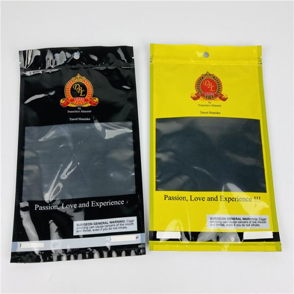 Plastic Cigar Humidity Bags Custom Printed Cigar Packaging Bag With Hydrating Layer smoke cigar leaf pouches