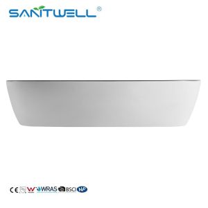 Sanitwell modern design porcelain white counter top ceramic bathroom art basin