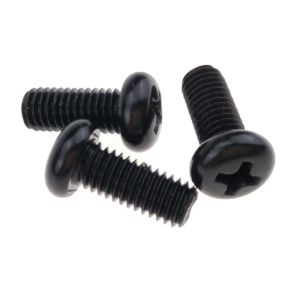 M5 Thread diameter Pan Head Machine Screws Black Galvanized Steel Flat Point
