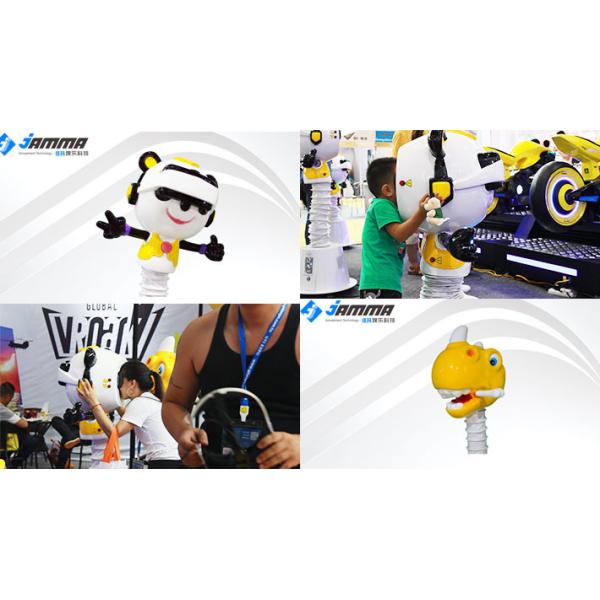 Coin Operated Virtual Reality Cinema Panda Head VR Machine Galvanized Steel Frame For Kids