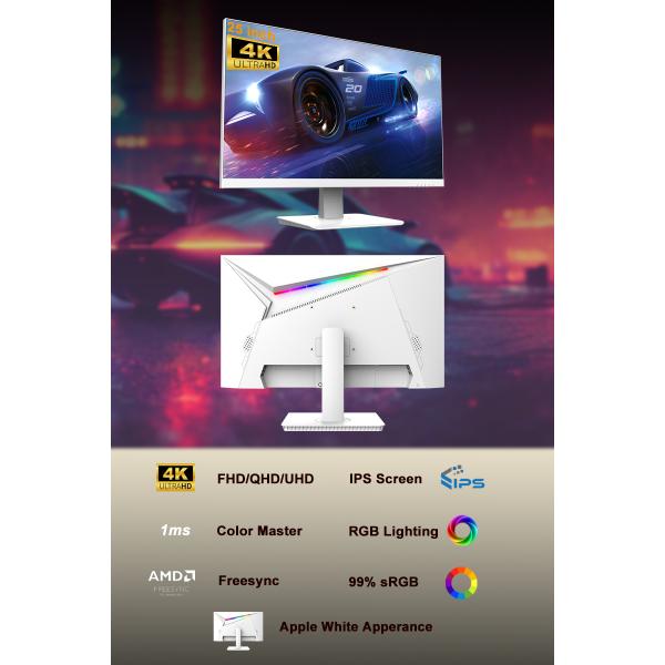 25 Inch PC Gaming Monitor White Color LED 1K Resolution