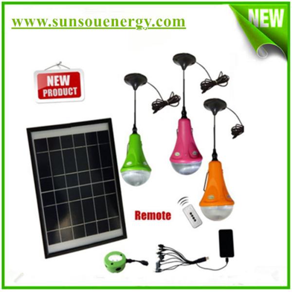 Rechargeable solar energy lamp, solar emergency hom lighting kits with remote