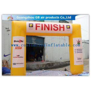 Yellow Inflatable Finish Arch With Blower 0.6mm PVC Tarpaulin