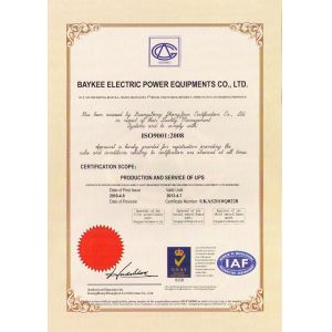 Baykee Electric Power Equipments Co., Ltd Certifications