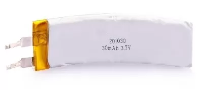 3.7 V Rechargeable Lithium Polymer Battery 201030 30mAh Curved Lithium Polymer Battery