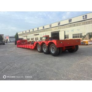 Cheap Front Loading Detachable Hydraulic Gooseneck Low Bed Semi Trailer with Van-type Design for sale