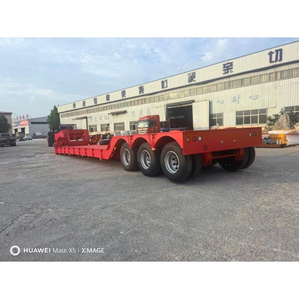 Front Loading Detachable Hydraulic Gooseneck Low Bed Semi Trailer with Van-type