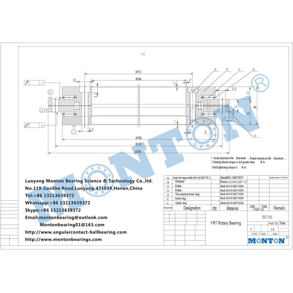 YRT100 yrt bearing manufacturers