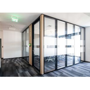 Sound Proof Double Glass Partition Wall System 12mm+12mm Hollow Space