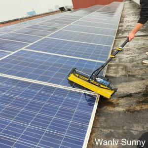 Cheap 3.5 Meters Water-Powered Solar Panel Cleaning System with Rolling Brush and Backpack Lithium Battery for sale