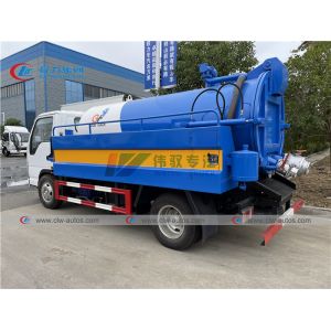ISUZU 4x2 5cbm Sewage Vacuum Truck With Q235A Tank