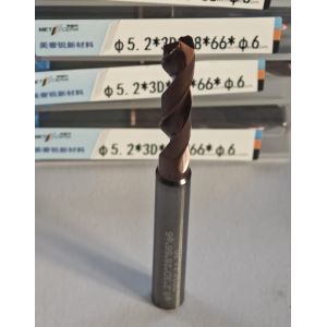 Solid Carbide 3D / 5D Drill Coated with G-External Coolant φ5.2 x 3D x 28 x 66 x