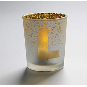 Electroplated Matte Glass Candle Holders With Morden Pattern