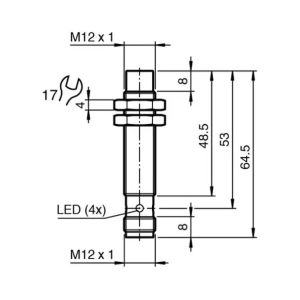 NBN4-12GM50-E0-V1 Non-Contact 4mm Inductive Sensor - IP68 Brass Industrial