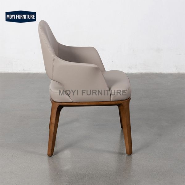 Standard Size Designer Modern Luxury Upholstered Coffee Chairs Pu Leather Wooden Armchairs Dinning Room Set Tables Chairs