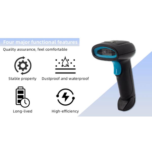 2000mA Battery Capacity Handheld QR Code Reader with Long Distance Wireless Scanning