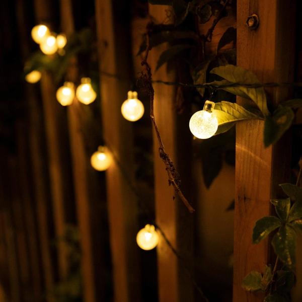 Outdoor Solar String Lights Solar Powered Warm White String Lights Crystal Ball Lights Solar Fairy Patio lights