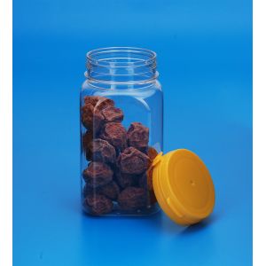 China Plastic Material Candy Storage Jars Square Shape 48MM Caliber 310Ml on sale