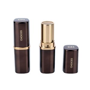 China 3.5g Brown Metallic Finish Lip Balm Tubes on sale