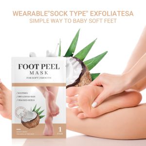 Cheap Unscented Coconut Foot Mask Foot Care Set Exfoliating And Moisturizing for sale