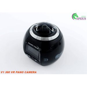 Panoramic Hd Sports Camera With Waterproof Case , V1 360 Fisheye WIFi Cycle