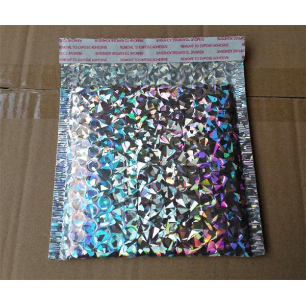 Quality Shiny Holographic Bubble Envelopes , Express Packing Holographic Poly Mailers wholesale