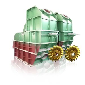 Axial Flow Pelton Hydro Turbine 1-200 MW Power Capacity From 1-200 M3/S Flow