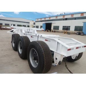 Two Tandem Container Flatbed Semi Truck Trailer With Jost Kingpin And Fuwa / BPW