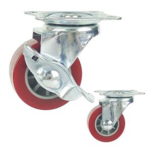 ISO9001 PU 2 Inch Swivel Caster Wheels With Side Brake